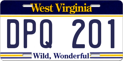 WV license plate DPQ201