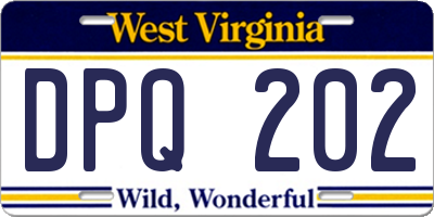 WV license plate DPQ202