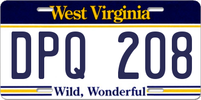 WV license plate DPQ208