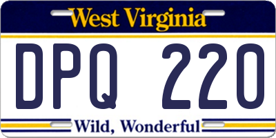 WV license plate DPQ220