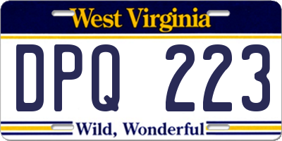 WV license plate DPQ223