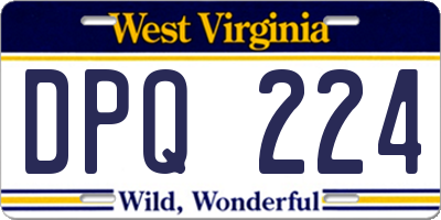WV license plate DPQ224
