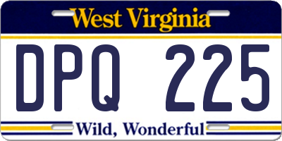 WV license plate DPQ225
