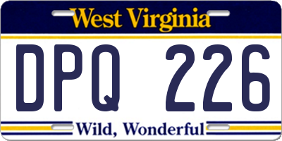 WV license plate DPQ226