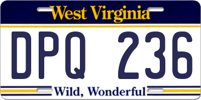 WV license plate DPQ236