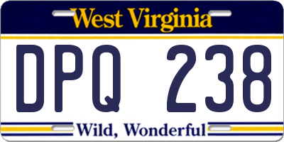 WV license plate DPQ238