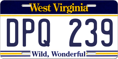 WV license plate DPQ239