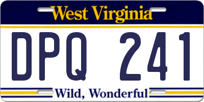 WV license plate DPQ241