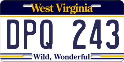 WV license plate DPQ243