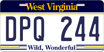 WV license plate DPQ244