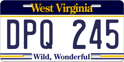 WV license plate DPQ245