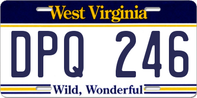 WV license plate DPQ246
