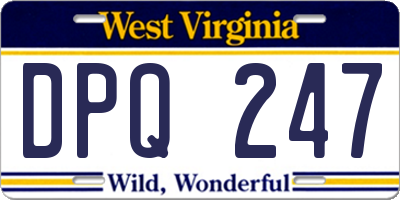 WV license plate DPQ247