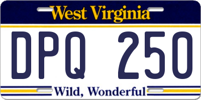 WV license plate DPQ250