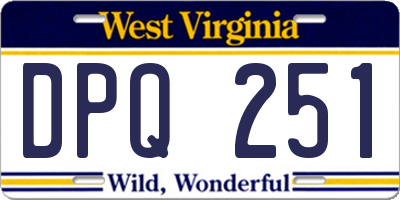 WV license plate DPQ251