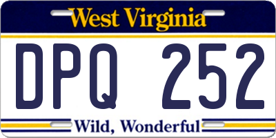 WV license plate DPQ252