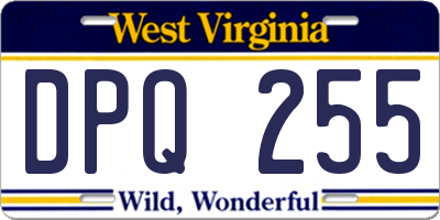WV license plate DPQ255