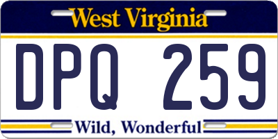 WV license plate DPQ259