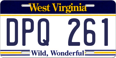 WV license plate DPQ261
