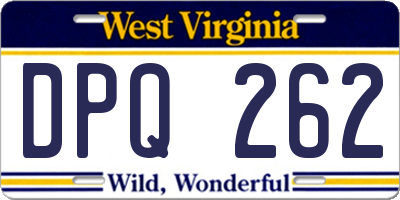 WV license plate DPQ262