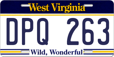 WV license plate DPQ263