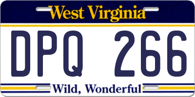 WV license plate DPQ266