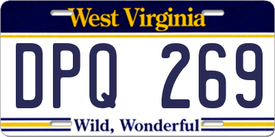 WV license plate DPQ269