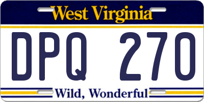 WV license plate DPQ270