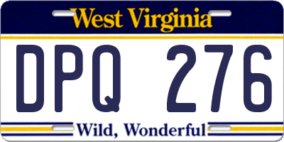 WV license plate DPQ276