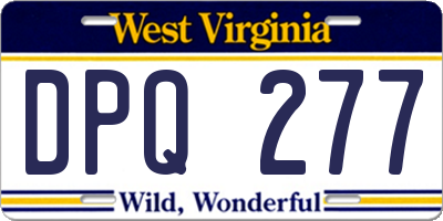 WV license plate DPQ277