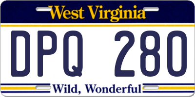 WV license plate DPQ280