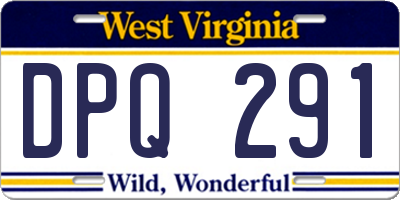 WV license plate DPQ291
