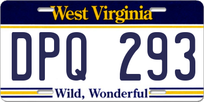 WV license plate DPQ293
