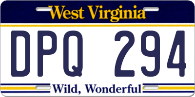 WV license plate DPQ294