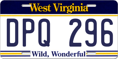WV license plate DPQ296