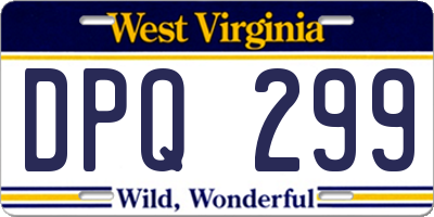 WV license plate DPQ299