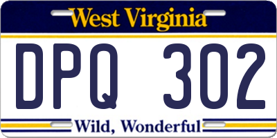 WV license plate DPQ302