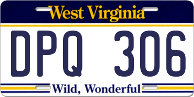 WV license plate DPQ306