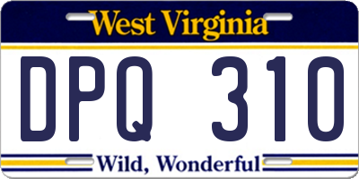 WV license plate DPQ310