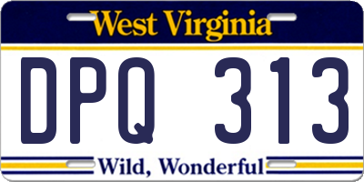 WV license plate DPQ313