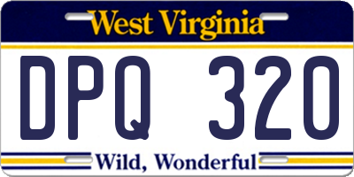 WV license plate DPQ320