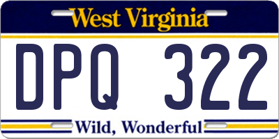 WV license plate DPQ322