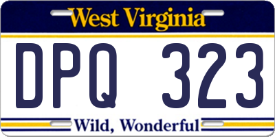 WV license plate DPQ323