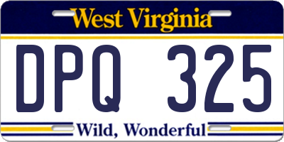 WV license plate DPQ325