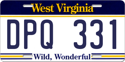 WV license plate DPQ331