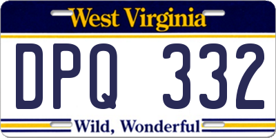 WV license plate DPQ332