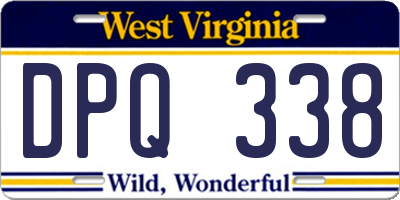 WV license plate DPQ338