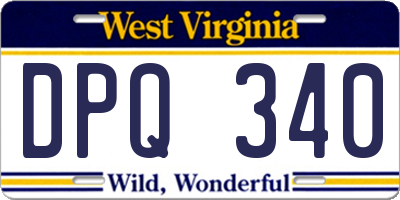 WV license plate DPQ340