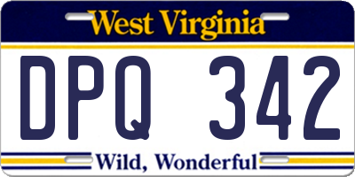 WV license plate DPQ342