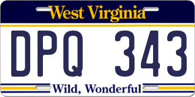 WV license plate DPQ343